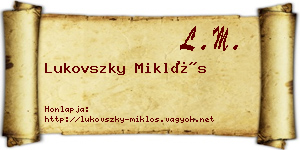 Lukovszky Miklós névjegykártya