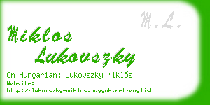 miklos lukovszky business card